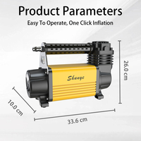 Manufacture DC 12V Metal Portable Air Compressor with Tire Pressure Monitor Single Cylinder Tire Inflator Air Pump