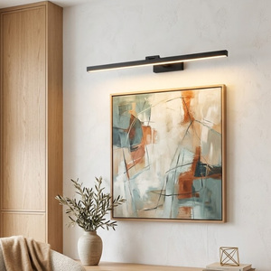 Specchio <span class=keywords><strong>da</strong></span> Bagno Moderno <span class=keywords><strong>a</strong></span> <span class=keywords><strong>LED</strong></span> con Illuminazione Integrata, Montaggio <span class=keywords><strong>a</strong></span> <span class=keywords><strong>Parete</strong></span>, Struttura in Alluminio, per Trucco e Uso in Hotel - Product Image 1