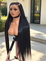 Wig Rambut Asli Manusia 40 Inch Bone Straight dengan Lace Front, Cuticle Aligned, Hd Lace Frontal Wig, Rambut Mentah Vietnam untuk Wanita Kulit Hitam