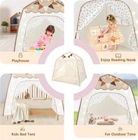 Tenda Tempat Tidur Anak Motif Bunga Titik-titik Cokelat Terlaris, Rumah Bermain Dome untuk Anak di Dalam dan Luar Ruangan