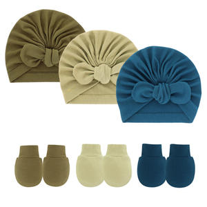 Conjuntos de Gorros Antiarañazos para Bebés, Gorro de Orejas de Conejo, Gorro de Punto de Algodón, Logotipo Personalizable - Product Image 3