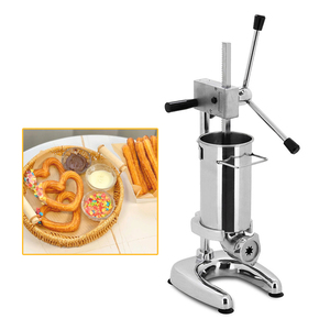 Máquina Manual para Hacer Churros Huecos, Churrera de Acero Inoxidable de 2L/3L, Pequeña Máquina Española para Churros con 5 Moldes y Boquillas - Product Image 1