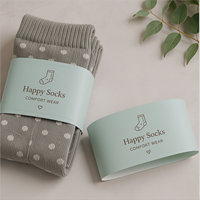 Manchon en papier biodégradable pour ensembles de chaussettes, durable, avec bande de fixation en papier, pour emballage de détail