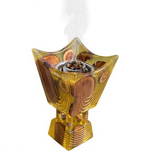 Vibrant Yellow Rf Crafts Eco-Friendly Resin Bakhoor <b>Incense</b> Holder Decorative Arabic Censer Indian Religious Home Fragrance - Product Image 1