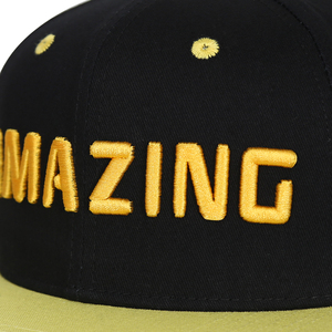 Custom 6 Panel Snapback <strong>Black</strong> 3D Embroidered Snapback <strong>Cap</strong> - Product Image 6