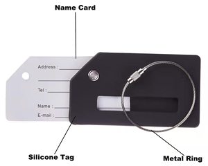 Hang Tag Silicone Luggage Tags for Travel Bag Standard Size Privacy Protection Label Flight Baggage Clothing Luggage Accessories - Product Image 5
