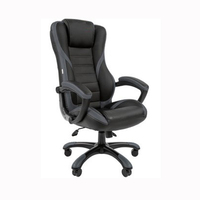 Chaise de rédaction personnalisée gratuite de Russie bras rembourrés doux bureau couture genou robuste dormir PU Silla Gerencial noir chaises de bureau