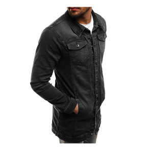Chaqueta Vaquera para <span class=keywords><strong>Hombre</strong></span>, Elegante, Fabricante OEM, Chaqueta Vaquera Personalizada - Product Image 5