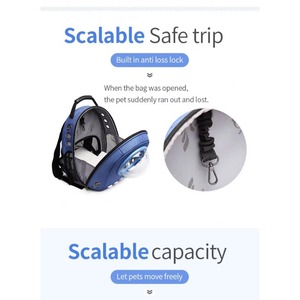 Mochila transportadora de mascotas tipo cápsula espacial Oxford, la más popular de BSCI Factory, para gatos, ideal para fines de semana y actividades al aire libre. - Product Image 3