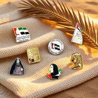 Broche Souvenir Dorée en Métal Émaillé Rigide, Motif Drapeau Arabe, Jour de la Femme Émiratie des Émirats Arabes Unis, Broche Traditionnelle pour Femme, Fourniture Continue
