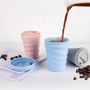 Taza de café de silicona <span class=keywords><strong>apta</strong></span> para lavavajillas y microondas, tazas de café reutilizables portátiles de 12 oz - Product Image 1