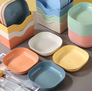 DF 0323 Juego de vajilla: Bandeja para restos de fruta, platos para aperitivos, platos de plástico de paja de trigo - Product Image 6