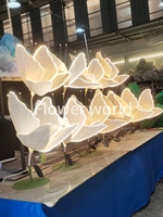 Lustre de scène de mariage style européen avec ailes de papillon lumineuses, en métal et PVC, pour décoration de plafond artistique et photographie suspendue sur scène en T