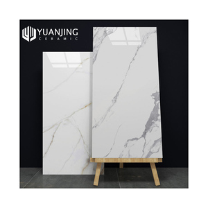 Piastrelle per pavimento in porcellana antiscivolo di lusso in marmo bianco Calacata alta 750x1500mm - Product Image 1