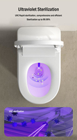 WC intelligent japonais monobloc avec chasse d'eau automatique à capteur et ouverture électrique