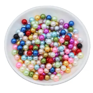 Wholesale ABS Acrylic Round Beads Size 3MM-8MM Faux Pearls NO Hole Mixed Color For Craft DIY Jewelry Making