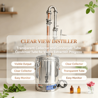 Distillateur d'huiles essentielles, équipement de distillation à la vapeur, acier inoxydable 304, utilisation domestique, machine d'extraction d'herbes et de fleurs