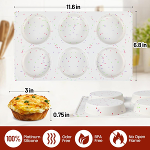 MUYULINS Molde de Silicona Grande Antiadherente de Grado Platino LFGB, Libre de BPA, para Brownies y Muffins, 6 Cavidades, Color Rojo, de Fábrica - Product Image 6