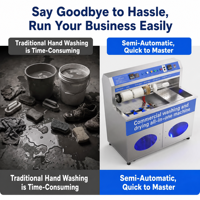 Machine commerciale semi-automatique de lavage et de séchage de chaussures avec plusieurs brosses, grande capacité pour les magasins de chaussures