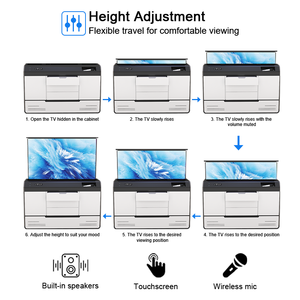 Armoire motorisée escamotable ultra-légère de 55 pouces avec écran tactile intégré et haut-parleur pour système de conférence - Product Image 2