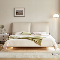 Cadre de lit réglable de 1,8 mètre, taille king, moderne, en gros, avec revêtement en cuir véritable pour chambre à coucher, lit double en bois