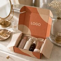 Individuelles Logo Zweifarbige Terrakotta-Versandbox Umweltfreundliche Flache Wellpappe Recycelbare Versandverpackung für Kleidung und Geschenke