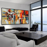 Peinture à l'huile texturée colorée peinte à la main sur toile, œuvre d'art abstraite moderne, grande peinture murale pour le salon, décoration de la maison