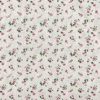 Haute qualité polyester spandex 220GSM petite fleur personnalisé tricot côtes tissu imprimé numérique pour cardigan