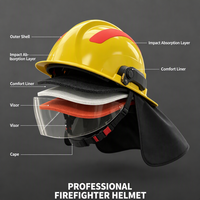 Casque de pompier professionnel certifié haute résistance aux chocs, équipement de sécurité pour pompiers et équipes de sauvetage, service OEM