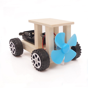Coche de montaje DIY alimentado por aire, vehículos de juguete de madera, hélice de accionamiento de Motor eléctrico, juguetes educativos de ingeniería científica - Product Image 1