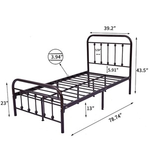 Base de plataforma con listones de tamaño doble estilo Queen King de Elevación individual plegable, marco de <span class=keywords><strong>cama</strong></span> de Metal grande con almacenamiento - Product Image 6