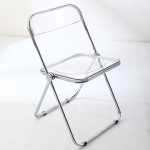 Modern Transparent Acrylic Folding Chair, Clear Acrylic Chair for Home, Dining, Photo Shoot, Cafe, Event, Party - Product Image 1