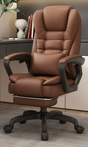 Sedia da Ufficio Direzionale <span class=keywords><strong>in</strong></span> <span class=keywords><strong>Pelle</strong></span> <span class=keywords><strong>con</strong></span> <span class=keywords><strong>Schienale</strong></span> <span class=keywords><strong>Alto</strong></span>, Design Moderno, Ergonomica, Reclinabile e Girevole per Manager e Ospiti - Product Image 2