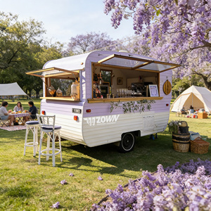 Remolque de Comida Móvil de Fibra de Vidrio y Acero Inoxidable, Totalmente Equipado, para Venta de Comida Rápida, Helados, Hot Dogs, Papas Fritas y Otros Aperitivos - Product Image 1