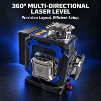 Niveau laser vert 4D 16 lignes 360 degrés, auto-nivelant, outil de nivellement croisé pour la construction et l'installation de sols, murs, carreaux et plafonds