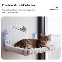 Hamac de fenêtre pour chat extra large, épais et pliable, avec ventouses puissantes, respirant, lavable, design de dessin animé de luxe pour l'intérieur