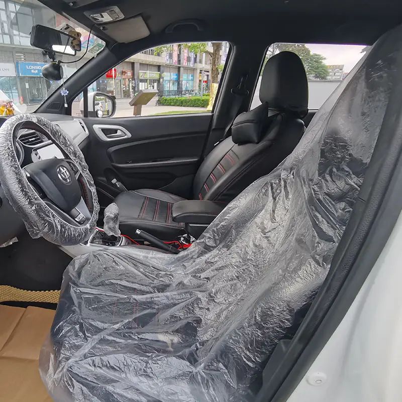 Single Car Seat Cover Plastic Chair Clear Universal Disposable Plastic Water Proof Seat Covers For Cars