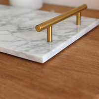 Oneup-plateau en marbre naturel, série starlight de haute qualité, fait à la main et populaire, plateau de service en métal pour décoration de maison et d'hôtel