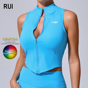 RUIQUWIN Top Deportivo Personalizado para Mujer, Cuello Alto, Corte Ajustado, Sin Mangas, para Correr, Gimnasio, Entrenamiento - Product Image 1