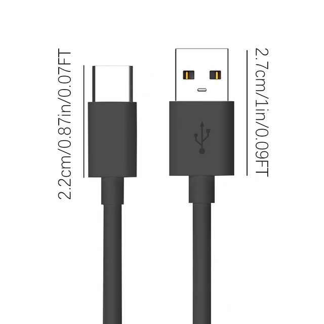 Fast Charging USB a to USB C Cable 5A Pure Copper for Power Bank Camera Computer Printer & Earphones