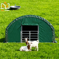 Abri pour bétail mobile de 6*6m 8*8m résistant aux UV, ignifuge et imperméable, petit abri pour moutons, tente d'abri pour animaux d'élevage