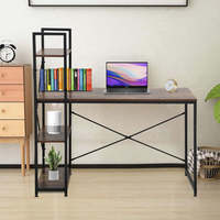Bureau d'ordinateur industriel avec étagères de rangement à 4 niveaux Bureau de bibliothèque moderne simple