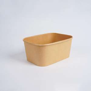 Conteneur de restauration rapide pour gâteaux, sushis, plats à emporter, recyclable, rectangulaire, avec couvercles en PET, bol en papier kraft de qualité alimentaire pour l'emballage à emporter - Product Image 1