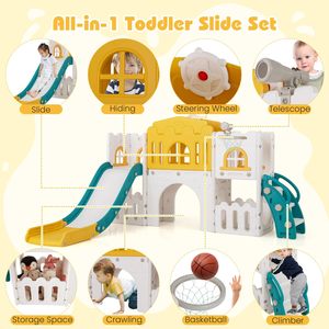 Casa de juegos de <span class=keywords><strong>escalada</strong></span> para interiores para niños, sala de juegos para bebés, equipo de juegos para niños pequeños, juego de columpio y toboganes de plástico para niños, juguetes deslizantes - Product Image 2