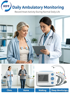 Moniteur <span class=keywords><strong>Holter</strong></span> <span class=keywords><strong>ECG</strong></span> de Classe II à blindage magnétique anti-interférences, alimenté électriquement, en plastique, pour usage domestique et hospitalier - Product Image 6
