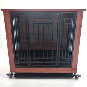 Kandang anjing kustom furnitur kandang anjing kayu dengan pintu tugas berat tabung baja kandang anjing dalam ruangan untuk anjing kecil/Sedang/besar - Product Image 2