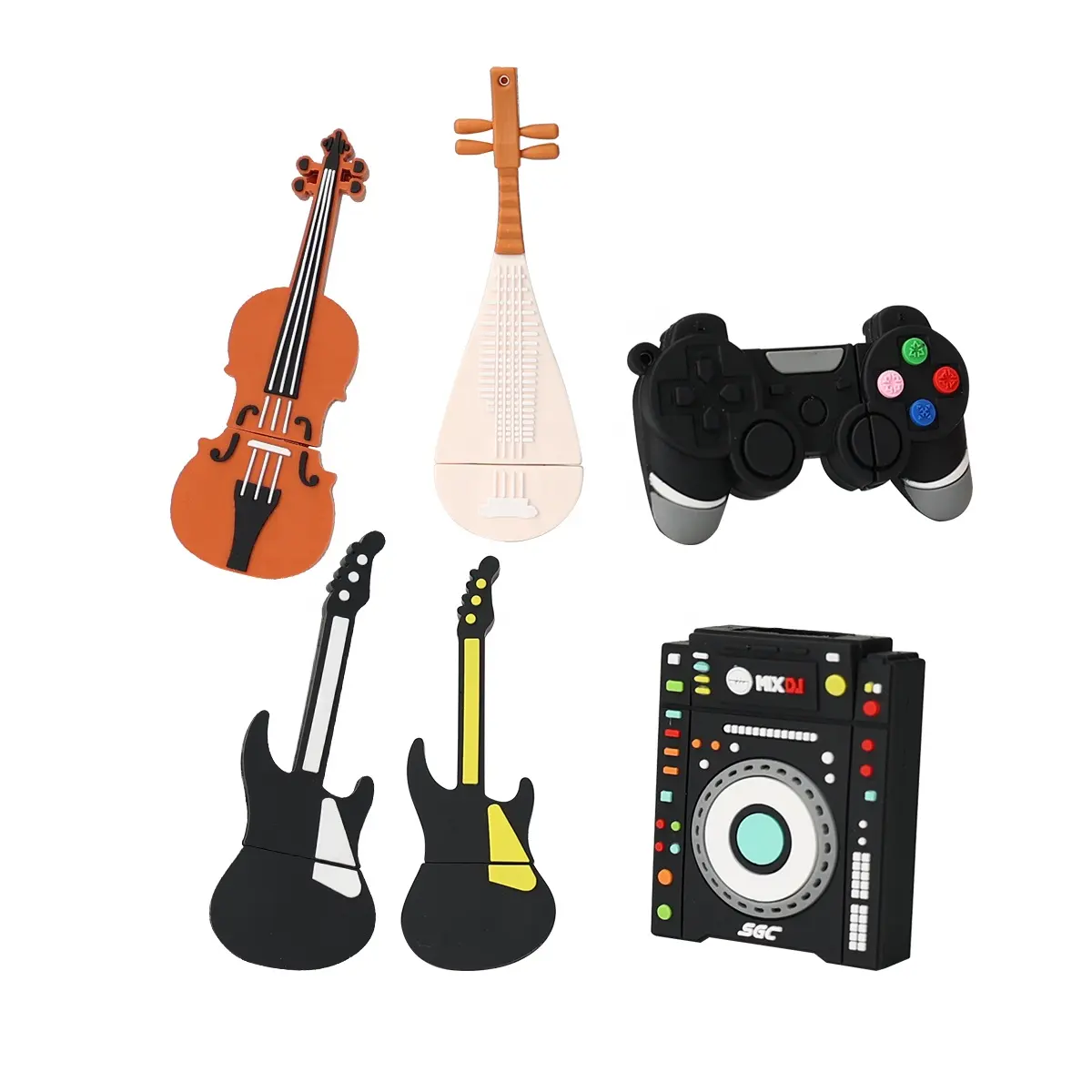 Pendrive de silicona 3D con Usb, unidad Flash de Pvc con forma de guitarra, regalos de empresa