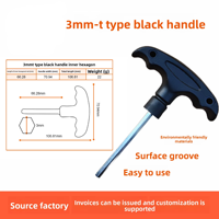 Penjualan Langsung Pabrik Kunci Allen Tipe T Gagang Hitam Galvanis Kekerasan Tinggi Metrik 3mm/4mm/5mm