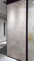 Paneles de Pared de Gran Formato Wharton, Losas de Piedra Sinterizada, Azulejos de Porcelana Cerámica con Diseño Retro de Mármol Rosa Ónix para Cocina