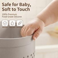 Organisateur de jouets de bain en silicone de qualité alimentaire avec ventouses puissantes, support mural pour jouets de bain pour bébé, panier de rangement sans BPA